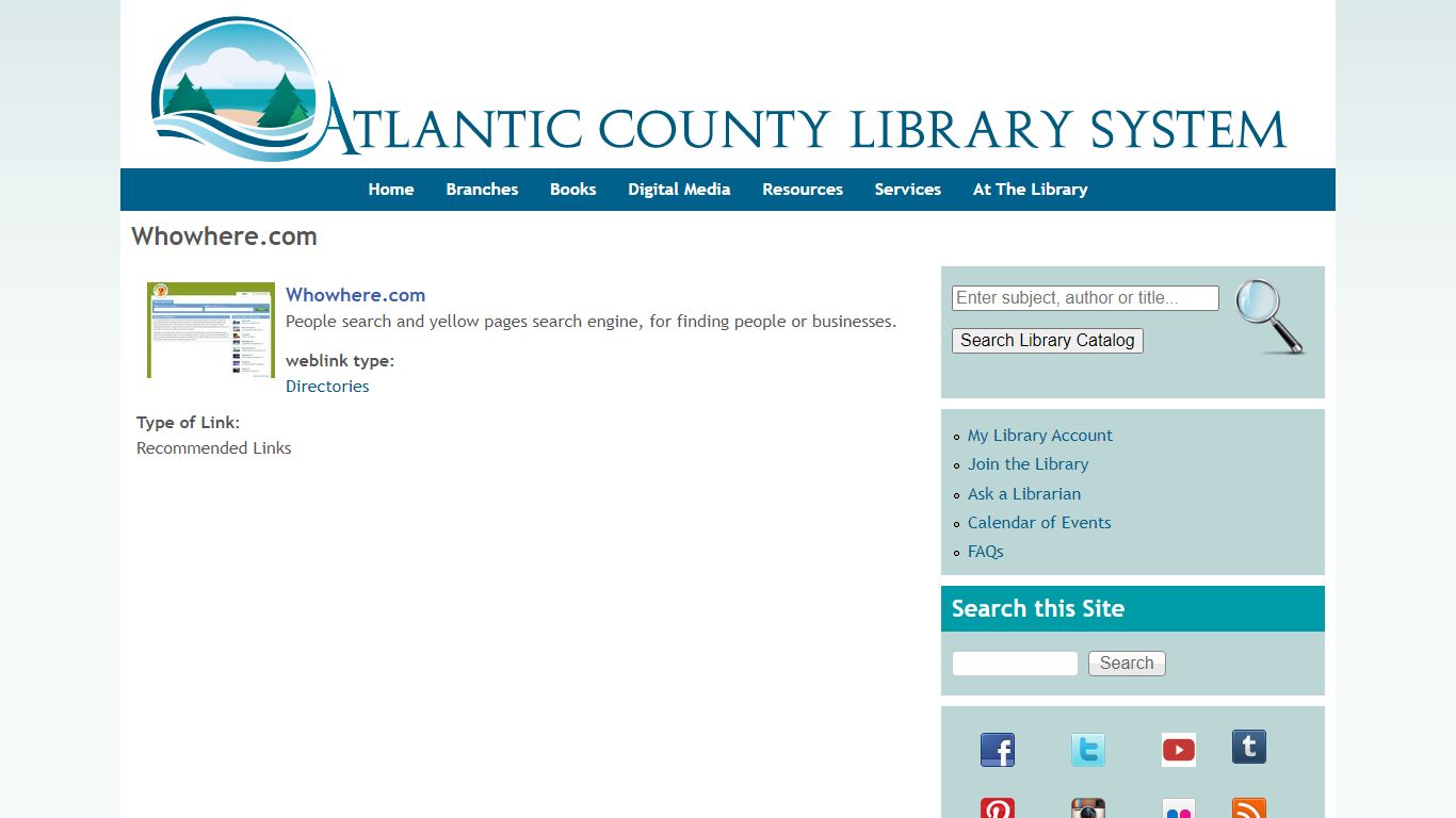 Whowhere.com | Atlantic County Library System